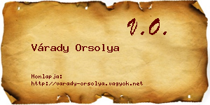 Várady Orsolya névjegykártya